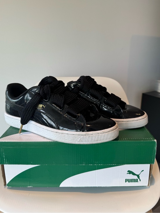 Puma Shoes - Puma Black Patent Low-Top Sneakers
